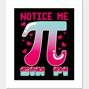 Funny Notice Me Sin Pi Cute Math Anime Senpai Pun Posters and Art